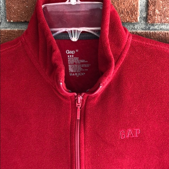 Gap women Red 1/4 zip fleece Sweater- Sz M - Picture 2 of 16